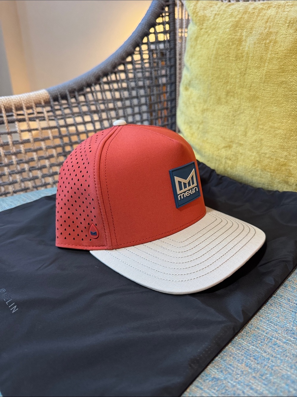 Melin Brand **CEL EXCLUSIVE IRVINE** Two-Tone Red and Cream Snapback Hat - Picture 8 of 17